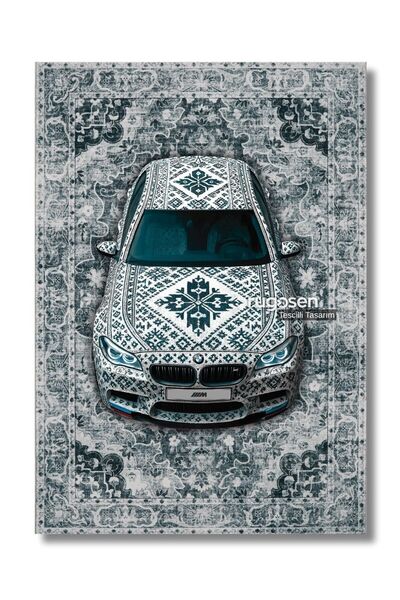 RUGOSEN BMW M5 Motifli Yıkanabilir Spor Genç Odası Halısı