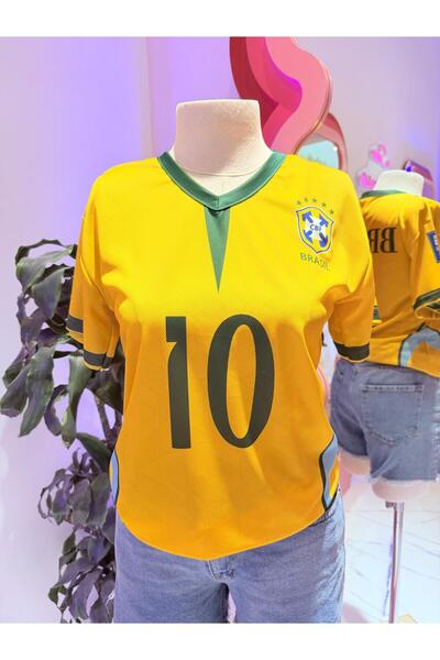 EFBUTİK تي شيرت أصفر VYaka Brasil 10 Jersey