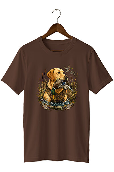 WİDİ Ανδρικό μπλουζάκι με στάμπα Labrador Duck Hunt – Κοντομάνικο μπλουζάκι μ...