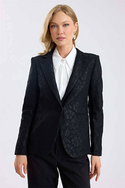 HomeStore Lace Covered Technical Fabric Blazer