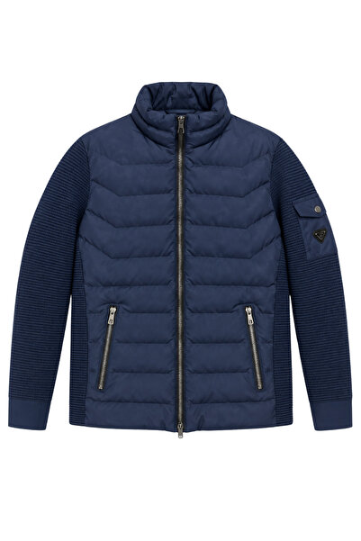 CIVILTIPOLO Men's Inflatable Coat with Stand Collar, Zipper, Knitwear Sleeves...