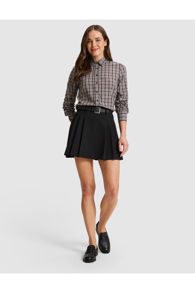 Pierre Cardin Black A-Line Woven Skirt 50331541-Vr046