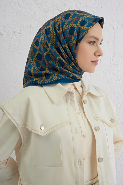 Armine Nostalgia Chain Patterned Twill Silk Scarf 9410D