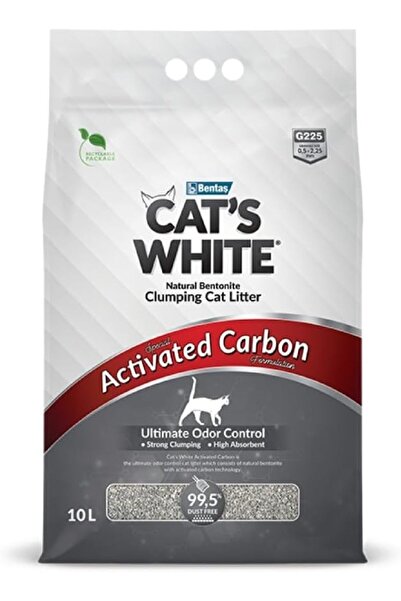 Cat's White حبيبات الكربون المنشط لفضلات القطط 10 لتر