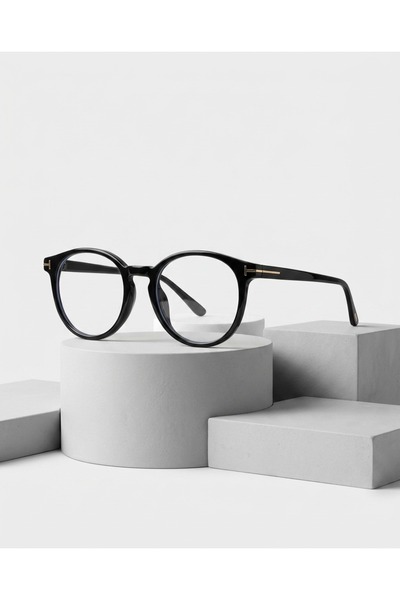 funeyes Ovira Black Round Unisex Blue Light Protection Computer Glasses with Interchangeable Lenses