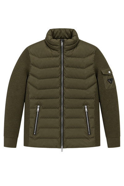 CIVILTIPOLO Men's Inflatable Coat with Stand Collar, Zipper, Knitwear Sleeves...