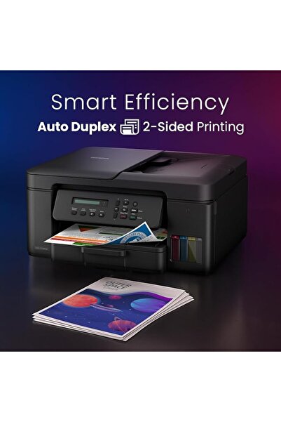 BROTHERSKART طابعة براذر اللاسلكية متعددة الوظائف بنظام الحبر المستمر، DCP-T730DW، طباعة ومسح ضوئي تلقائي على الوجهين، وحدة تغذية المستندات التلقائية، البريد الإلكتروني