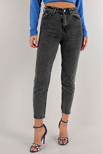 DRC trend Women's Smoked High Waist Soft Touch Relaxed Fit Jean Denim Trousers