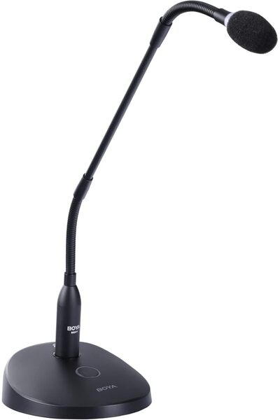 Boyacım ميكروفون مكثف من نوع BOYA بطول 18 بوصة مع قاعدة مكتبية ومؤشر LED - مي...
