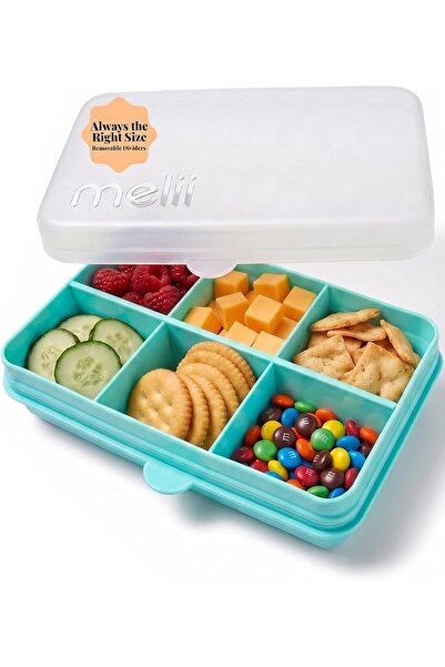 meliinista melii Snackle Box | 6-Compartment Divided Snack Container, BPA-Fre...