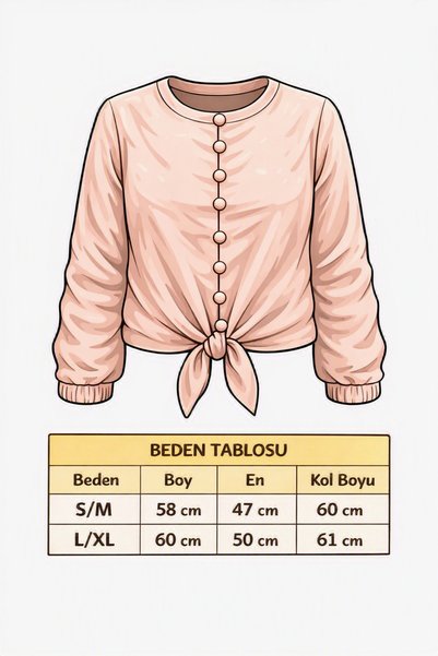 3B Stil Eteği Bağlamalı Beli Ve Kolu Lastikli Düğmeli Gömlek