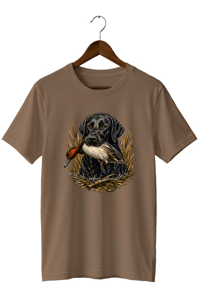 WİDİ Ανδρικό μπλουζάκι με στάμπα Labrador Duck Hunt – Κοντομάνικο μπλουζάκι μ...