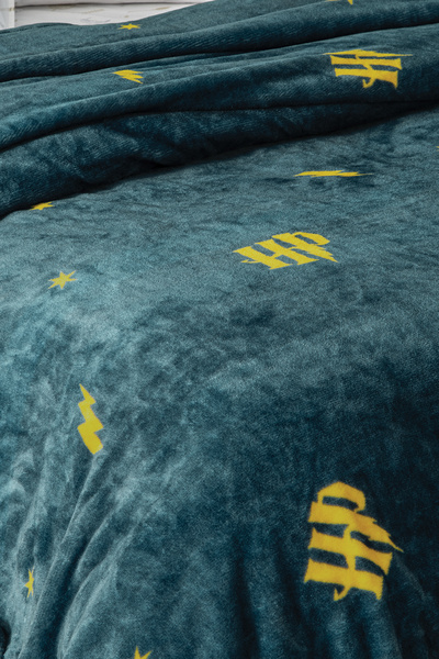 Puffy Harry Potter Lightning Double Licensed Wellsoft Blanket - Petrol