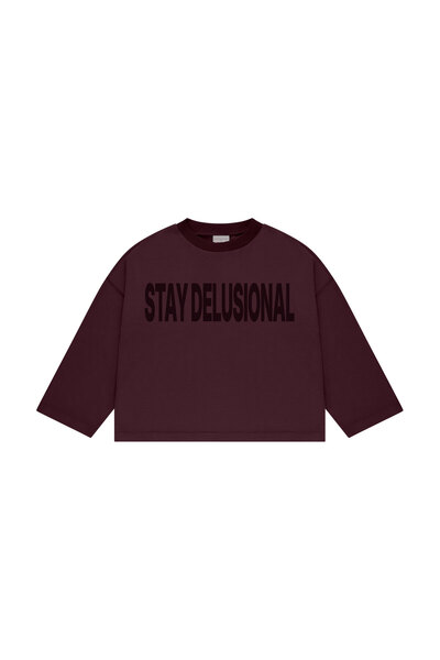 lethestudios Stay With Love Baskılı Uzun Kollu Basic T-Shirt