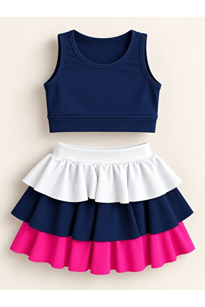 My Kids Wear Girls' Ruffled Skirted Swimsuit Set – Stylish and Comfortable De...