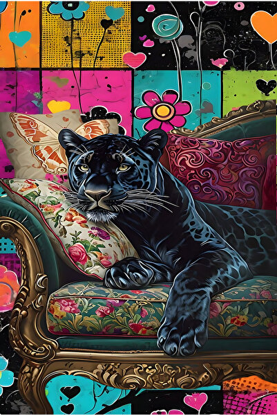 Eco Concept Pantheras Serisi Dijital Baskı Halı Leopar Desen Yıkanabilir Kaym...