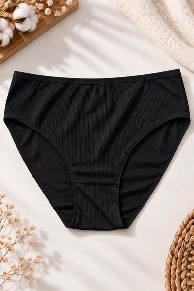gd goldoremi Women's Premium Cotton Ribbed Bato Panties
