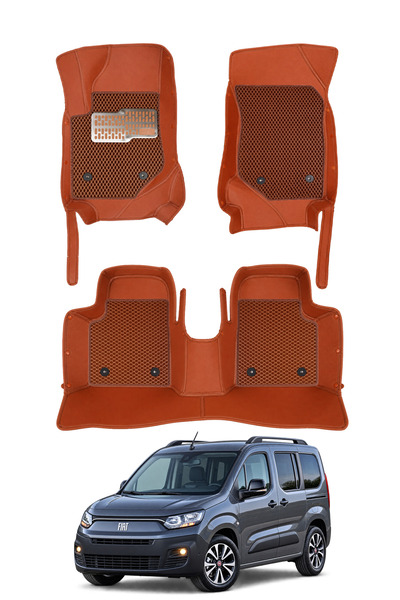 stiloto Fiat Doblo Camlı Van (2022-Sonrası) Uyumlu 8D Deri Oto Paspas - Nokta...