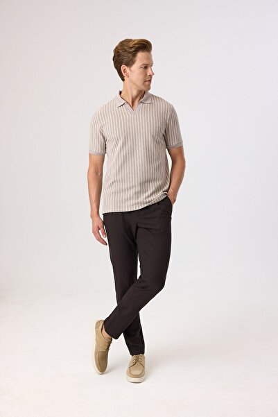 Back And Bond Vizon Erkek Regular Fit Çizgili Polo T-Shirt BTS1008100000