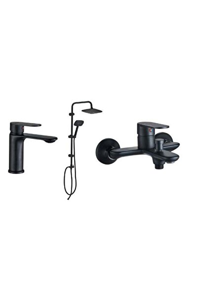 Danube Home Milano Manila Collection 3 In 1 Matt Black (Basin +Bath+Shower Co...
