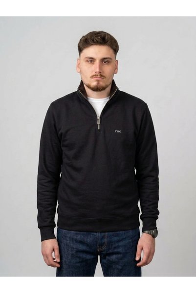 Erkek Premium Yarım Fermuarlı Yaka Detaylı Pike Sweatshirt