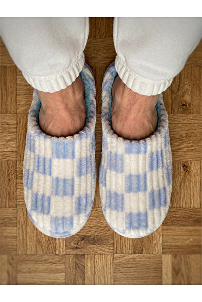 shoemio Double Colored Corduroy Comfortable Men's House Slippers