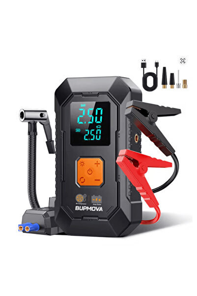 BUPMOVA Demaror auto 4-în-1 / Starter auto, Portabil, 7000A, Capacitate 26.80...