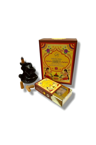MİSSEHOME Sree Vani Amber Golden India Naturel Geri Akış Şelale Tütsü ( 10 Adet)
