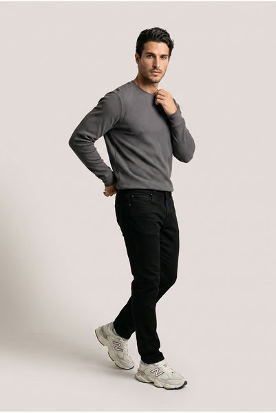JSCO Ανδρικό φούτερ Anthracite 6210 0 Collar Basic Waffle