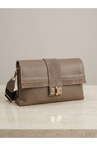 My Easy Shop Mesbag women's genuine suede leather bag with thick strap