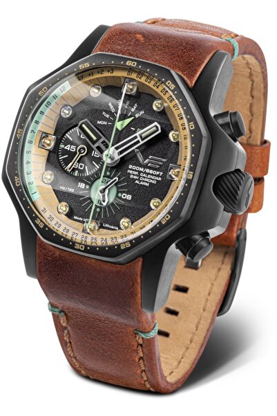 Vostok Europe Set bărbați YM86-640C697 — maro, sportiv, cu curea suplimentară.