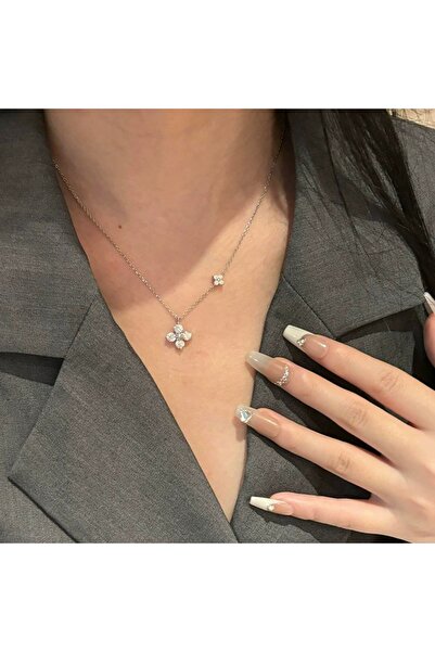 Peach Jewelry Ασημένιο μενταγιόν διπλό λουλούδι 925