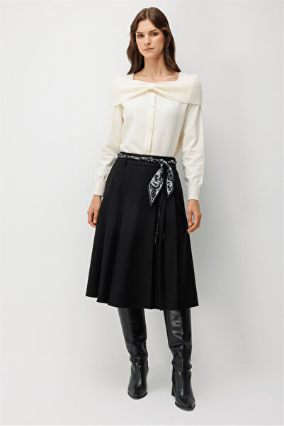 Ekol Beli Scarf Pocketed Midi Skirt