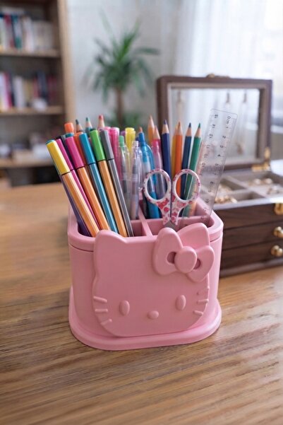 Küp Atölye Hello Kitty 4-Compartment Pen Holder and Makeup Brush Organizer