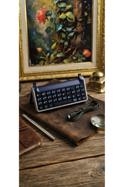 EVVEL ZAMAN ANTİK Vintage Tasarımlı Kompakt Mini Q Klavye (Type-C Bağlantılı)