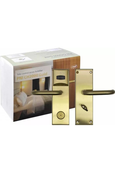 PNI Yala control acces hotelier CH2000L Auriu cu cititor de card deschidere p...