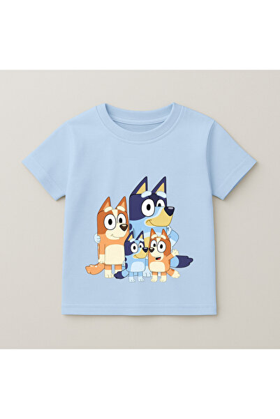 SVART WEAR Bluey Family Printed Kids T-Shirt 100% Cotton Baby Blue