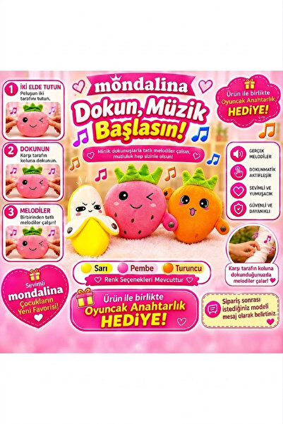 MONDALİNA Tene dokununca Müzik çalan melodili peluş oyuncak & Ürün ile birlikte süpriz hediye gönderiliçektir