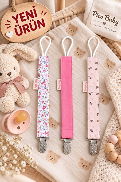 Pico Baby Premium Emzik Askısı - Emzik Zinciri - Emzik Tutacağı 3'lü Set