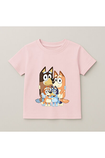 SVART WEAR Παιδικό μπλουζάκι με στάμπα Bluey Family Portrait, 100% βαμβακερό,...