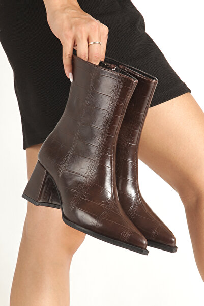 CEMAY Pointed Toe Thick Heeled (7cm) Classic Women's Boots