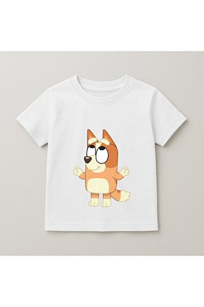 SVART WEAR Bluey Bingo Hand Waving Printed Kids T-Shirt 100% Cotton White