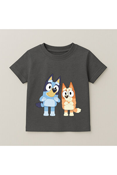 SVART WEAR Bluey i Bingo bočno otisnuta dečija majica 100% pamuk dimljeni