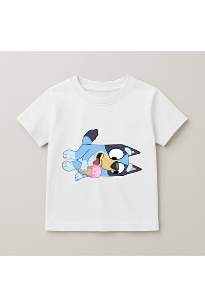 SVART WEAR Bluey Sleeping Printed Children's T-Shirt 100% Cotton White