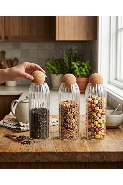LeylArt عبوة من 3 قطع بغطاء على شكل فطر ونمط مخطط (500 مل)