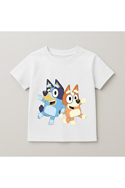 SVART WEAR Bluey and Bingo Hand-Waving Printed Kids' T-Shirt 100% Cotton White