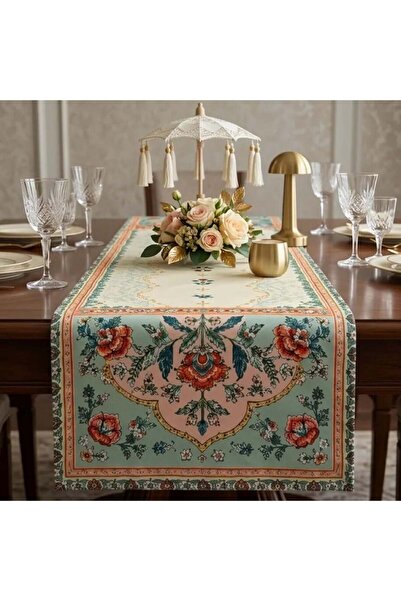 Sunumluxe Oriental Bloom 45x140cm Masa Runnerı