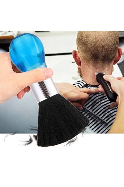 gaman Barber, Hairdresser Blue Handle Nape Brush Hair Cutting Neck Facial Bri...