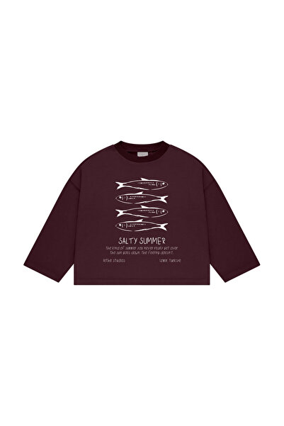 lethestudios Salty Summer Baskılı Uzun Kollu Basic T-Shirt