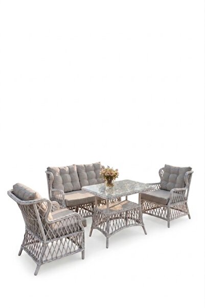 SALINCAKCIM Defne Model 2+1+1 Rattan Balkon Ve Bahçe Takımı